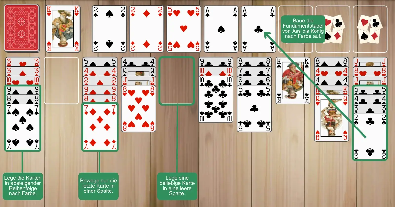 Beispielregeln für Forty Thieves Solitaire
